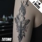 Tatuaż jagua półtrwały motyl w ogniu przemiany