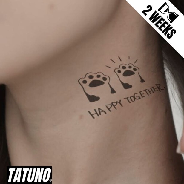 Tatuaż jagua półtrwały psie łapki happy together