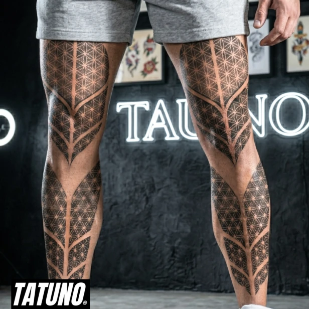 Tatuaż półtrwały geometryczny pancerz