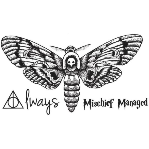 Tatuaż Harry Potter Mischief Managed!