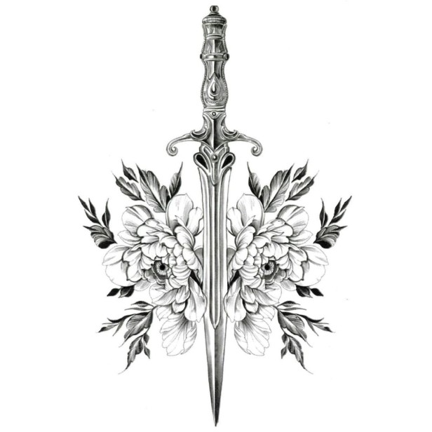 Tatuaż zmywalny miecz szczerbiec tachi excalibur