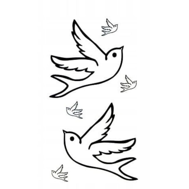 Tatuaż zmywalny ptaszki turkawki symbol przyjaźni